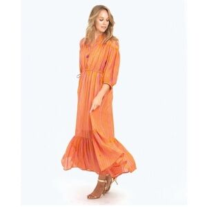 Oliphant cinched waist Maxi Dress - Cabana Orange Size M *see caption*